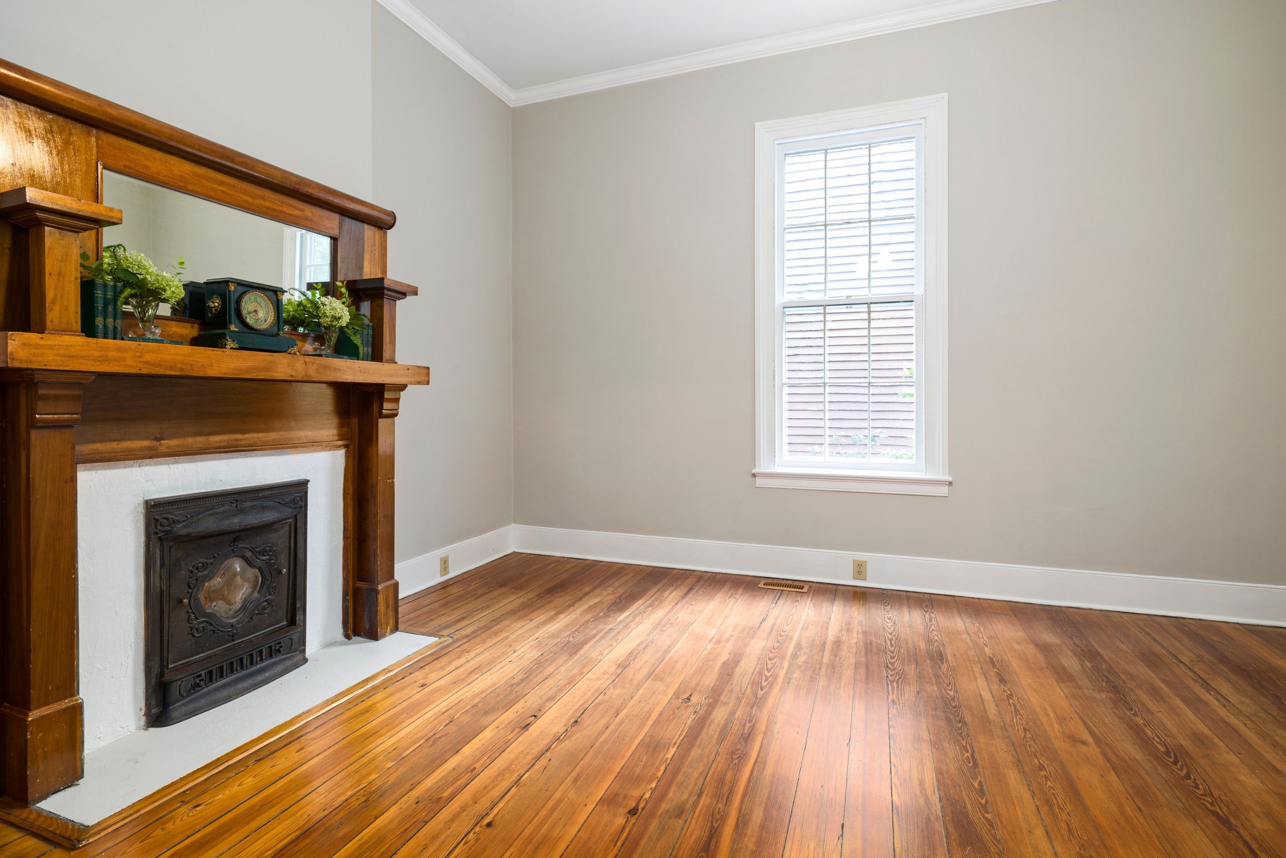 Refinished hardwood floors with smooth protective finish